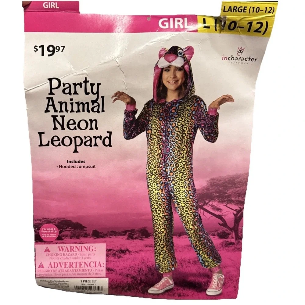 Party Animal Neon Giraffe Halloween Costume Size Large (10-12) New - Picture 1 of 5